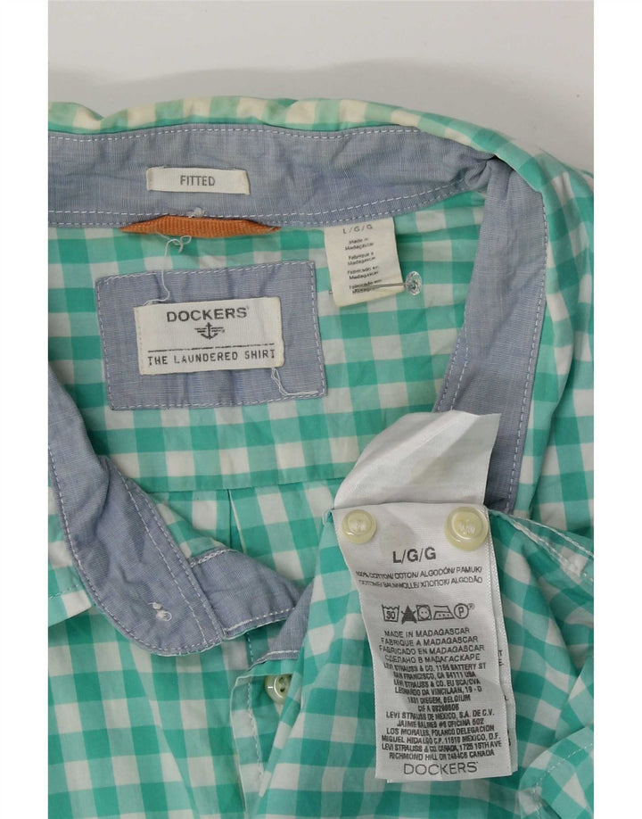 Ανδρικό πουκάμισο Dockers, μεγάλο μπλε βαμβακερό Gingham