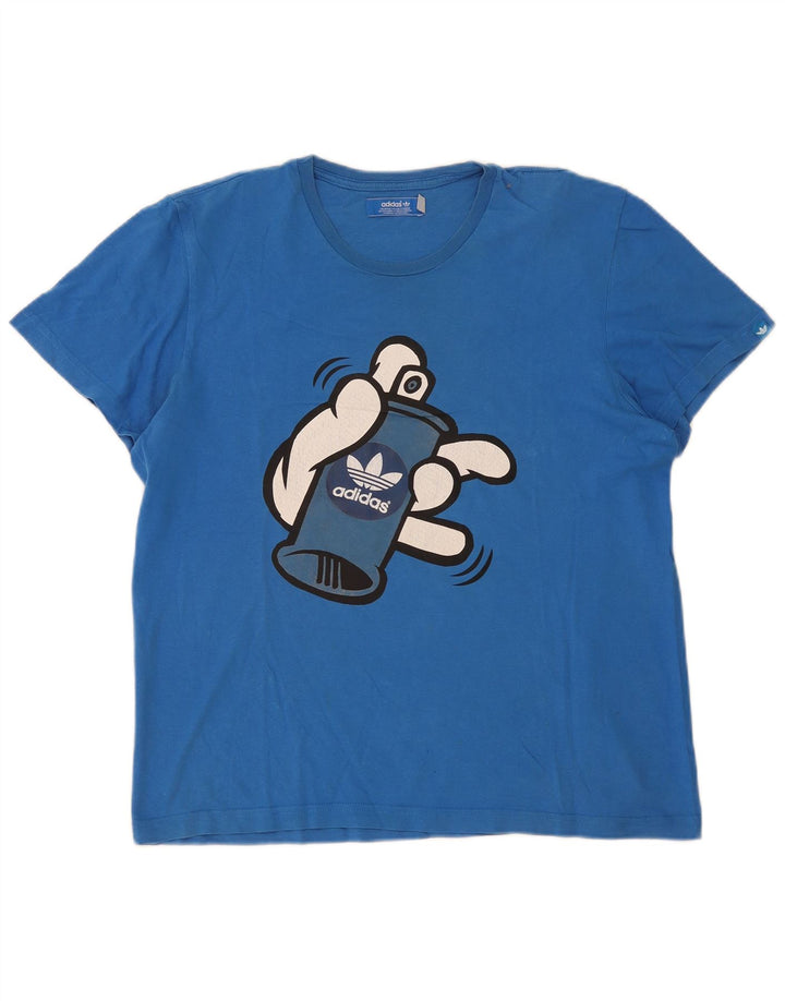 Ανδρικό γραφικό T-Shirt Adidas Top Large Blue