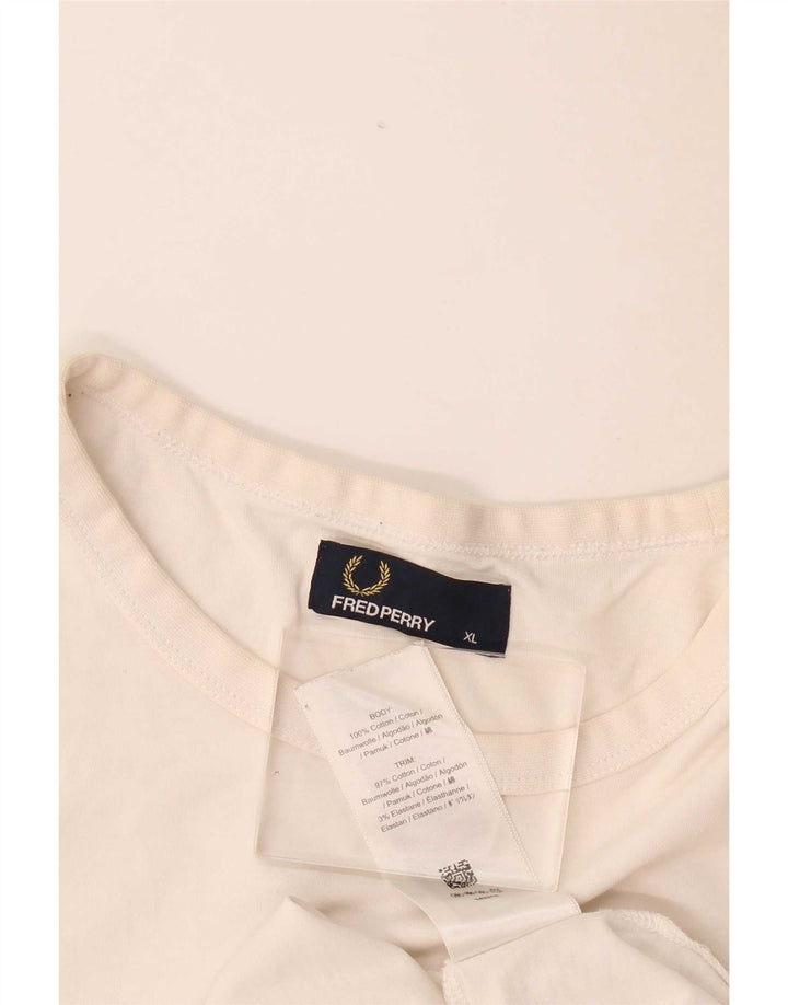 Fred Perry Ανδρικό T-Shirt Top XL Λευκό βαμβακερό