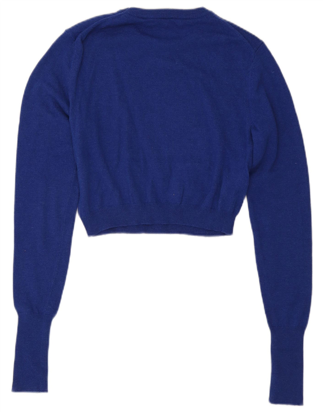 Zara Γυναικείο πουλόβερ με λαιμόκοψη Crop Crop UK 12 Medium Blue