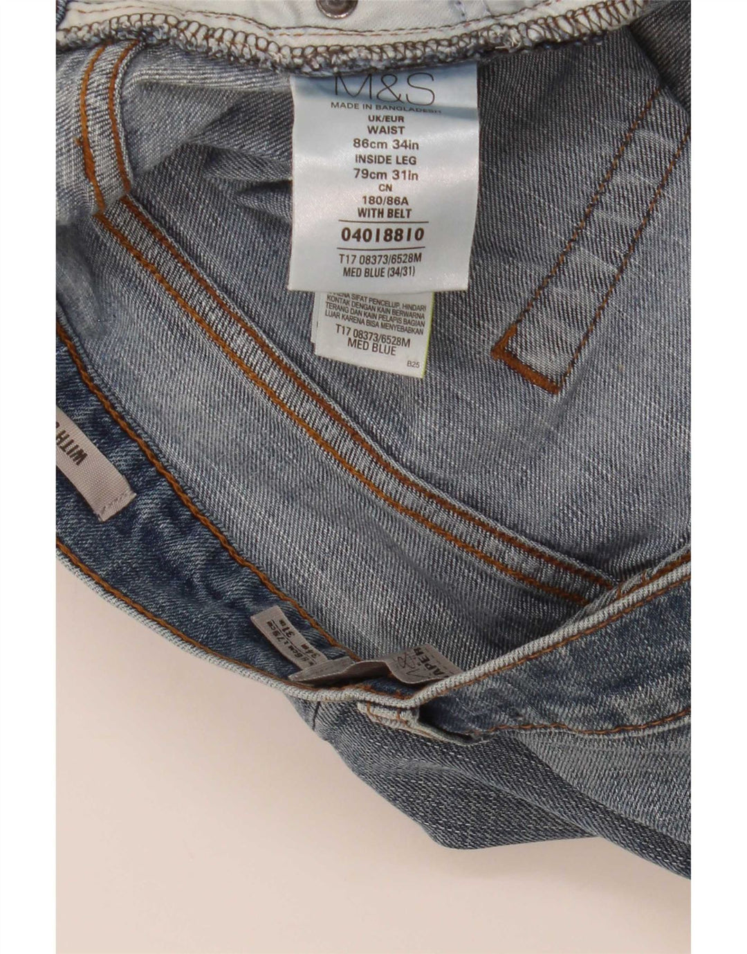Marks & Spencer Ανδρικό τζιν κωνικό W34 L31 Μπλε βαμβακερό