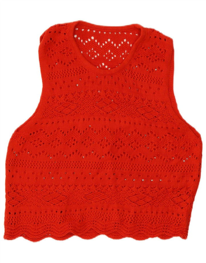 Vintage γυναικείο γιλέκο Tank Top UK 14 Medium Red