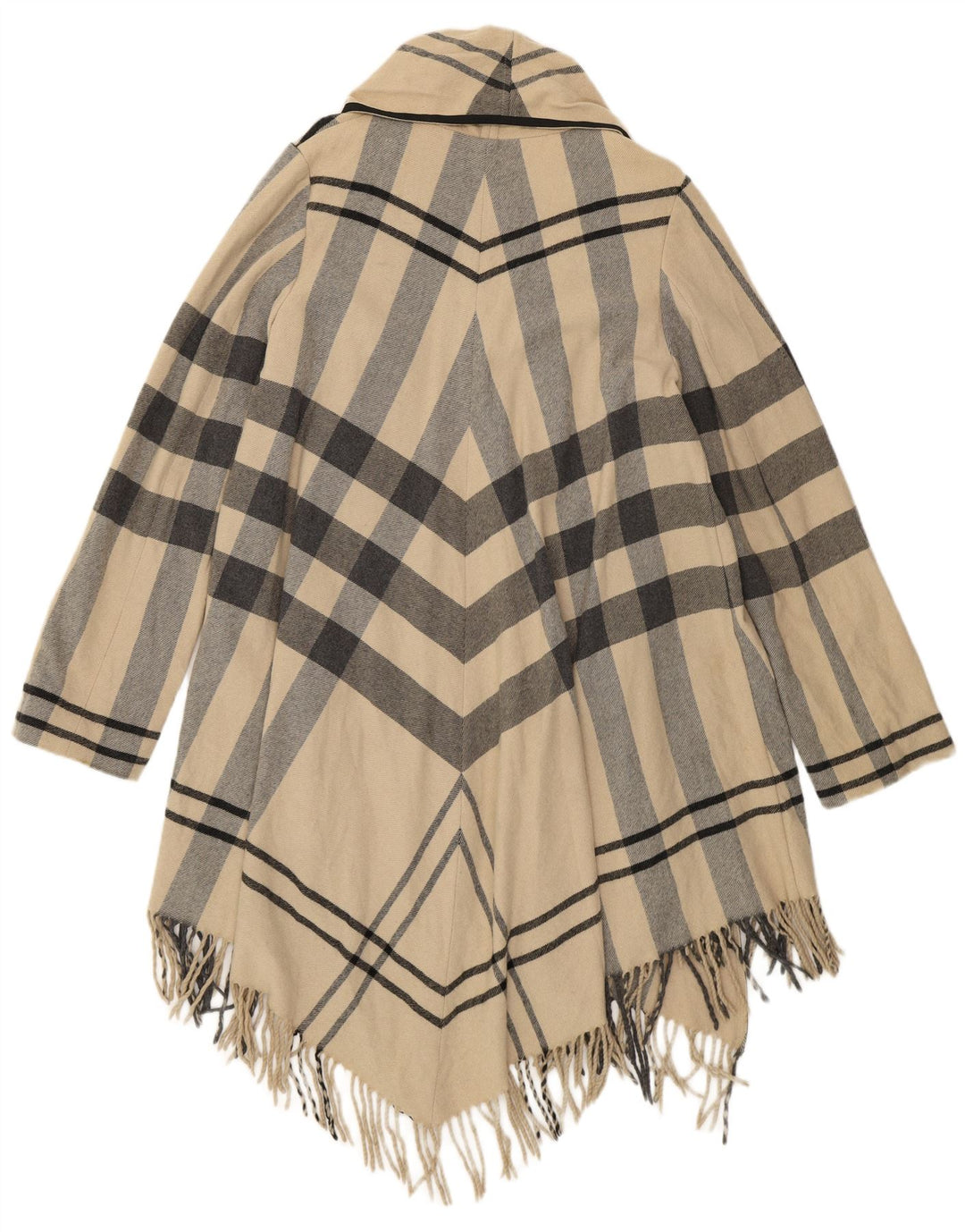Zara Γυναικείο ανοιχτό παλτό UK 10 Small Beige καρό