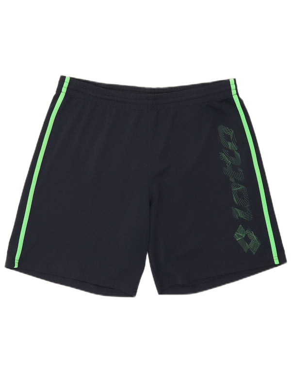 Lotto Mens Graphic Sport Shorts Medium Navy Blue Colourblock