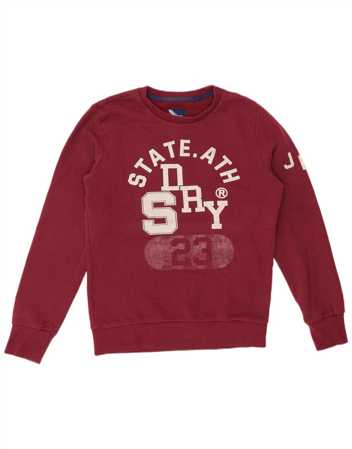Ανδρικό γραφικό φούτερ SUPERDRY Jumper Μεσαίο μπορντό βαμβακερό