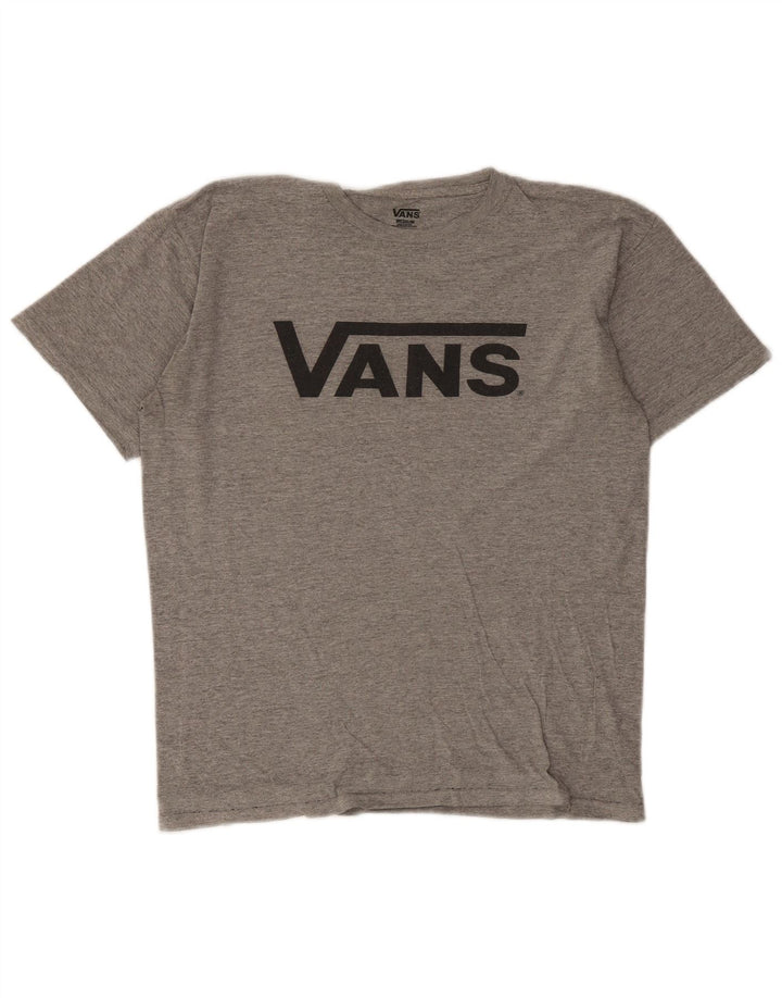 Ανδρικό γραφικό T-Shirt Vans Τοπ μεσαίου γκρι βαμβακερό