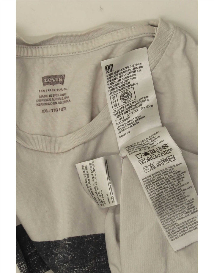 Ανδρικό γραφικό T-Shirt Levi's Top 2XL Λευκό βαμβακερό