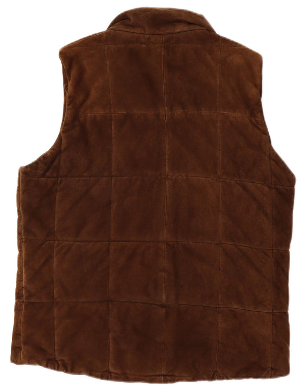Gant Γυναικείο Suede Gilet UK 14 Δέρμα μεσαίου καφέ
