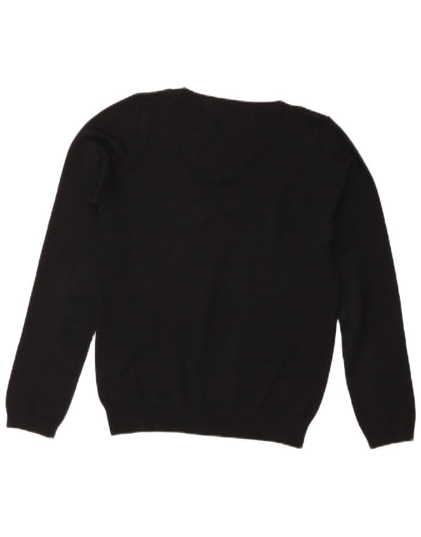 Zara Γυναικείο πουλόβερ με λαιμόκοψη UK 14 μεγάλο μαύρο βαμβακερό