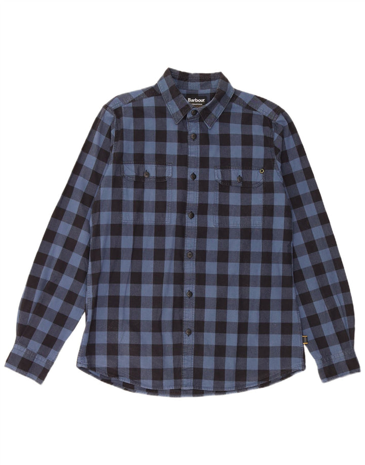 Ανδρικό πουκάμισο Barbour Βαμβακερό μεσαίο μπλε Gingham