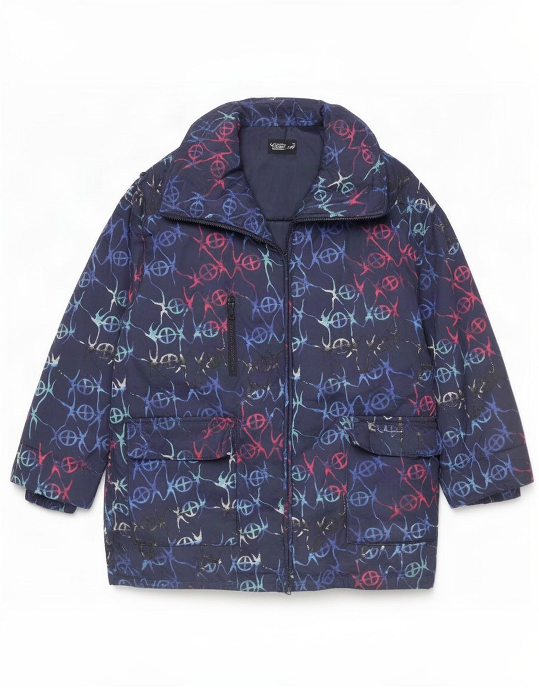 FUCHS & SCHMITT Γυναικείο μπουφάν με κουκούλα UK 16 Large Navy Blue Geometric
