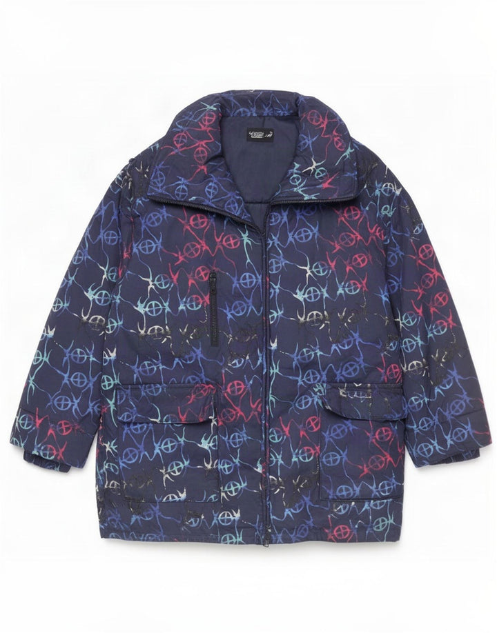 FUCHS & SCHMITT Γυναικείο μπουφάν με κουκούλα UK 16 Large Navy Blue Geometric
