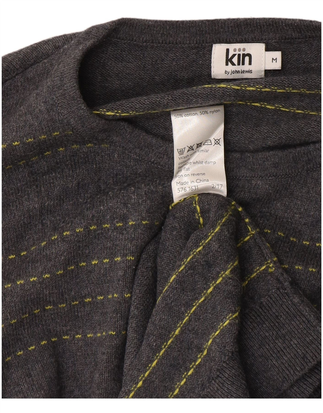 Ανδρικό πουλόβερ John Lewis Crew Neck Jumper, Βαμβακερό μεσαίο μπλε ριγέ