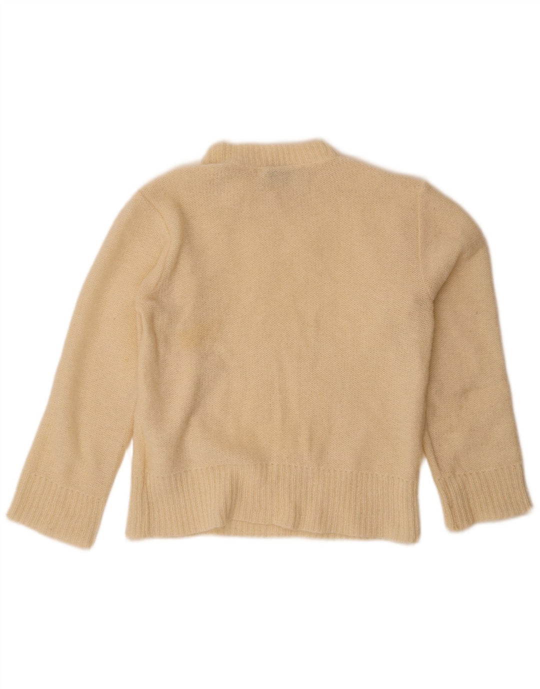 Vintage γυναικείο πουλόβερ με λαιμό χελώνα UK 14 Medium Off White