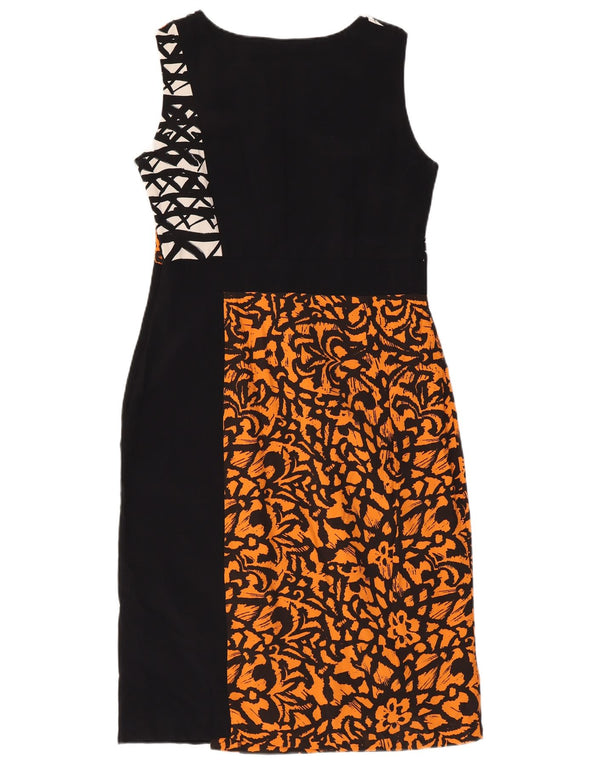 Γυναικείο αμάνικο φόρεμα John Rocha UK 12 μεσαία μαύρη φλοράλ βισκόζη