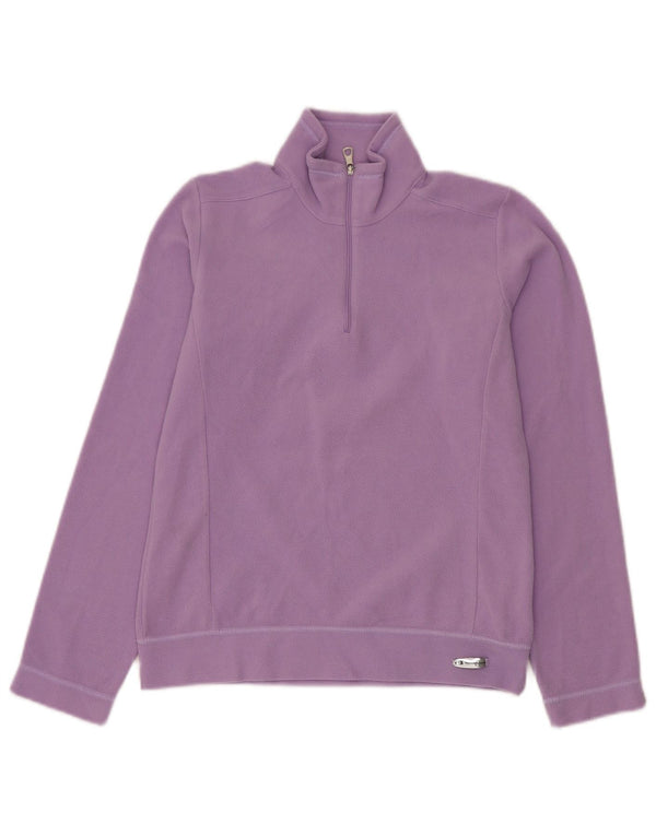 Champion γυναικείο φερμουάρ Fleece Jumper UK 10 Small Purple Polyester