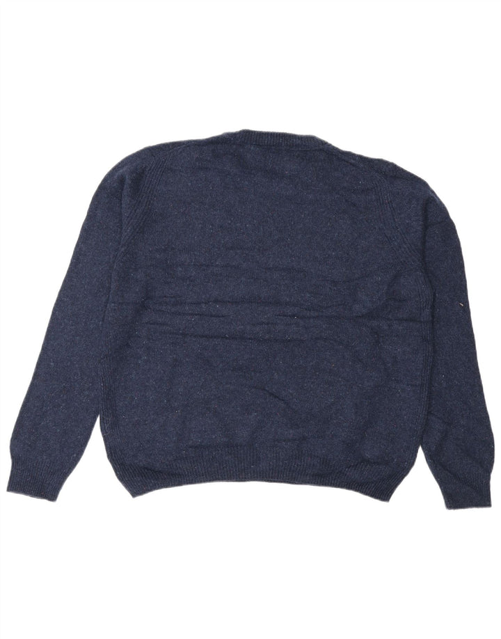 Marks & Spencer Γυναικείο πουλόβερ με λαιμόκοψη UK 12 Medium Navy Blue Wool