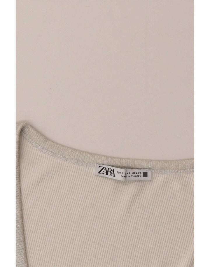 Zara Γυναικείο Γιλέκο Τοπ UK 8 Small Silver