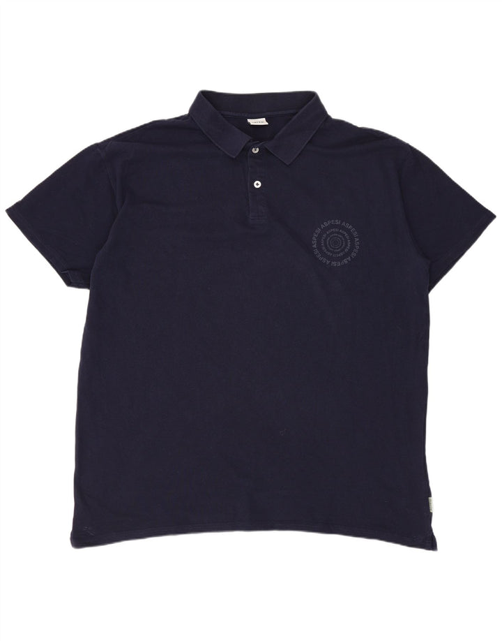 Ανδρικό μπλουζάκι πόλο ASPESI 2XL Navy Blue Cotton