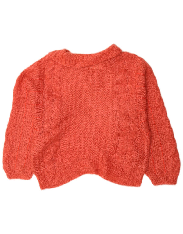 Vintage γυναικείο πουλόβερ με λαιμόκοψη UK 12 Medium Orange