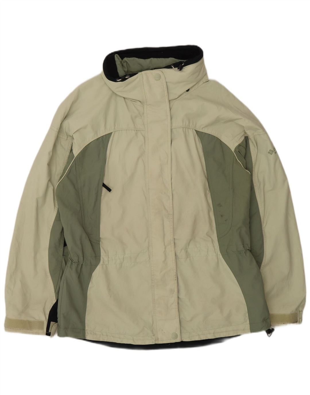 Columbia Womens Interchange Loose Fit Rain Jacket UK 16 Large Green