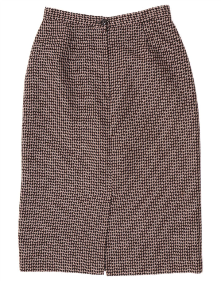 Vintage γυναικεία φούστα 2 τεμαχίων UK 14 Medium W28 Καφέ Houndstooth