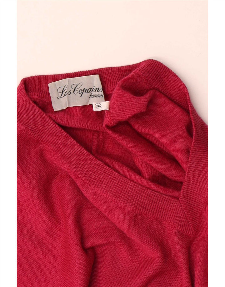Ανδρικό πουλόβερ Les Copains με V λαιμόκοψη IT 50 Medium Red