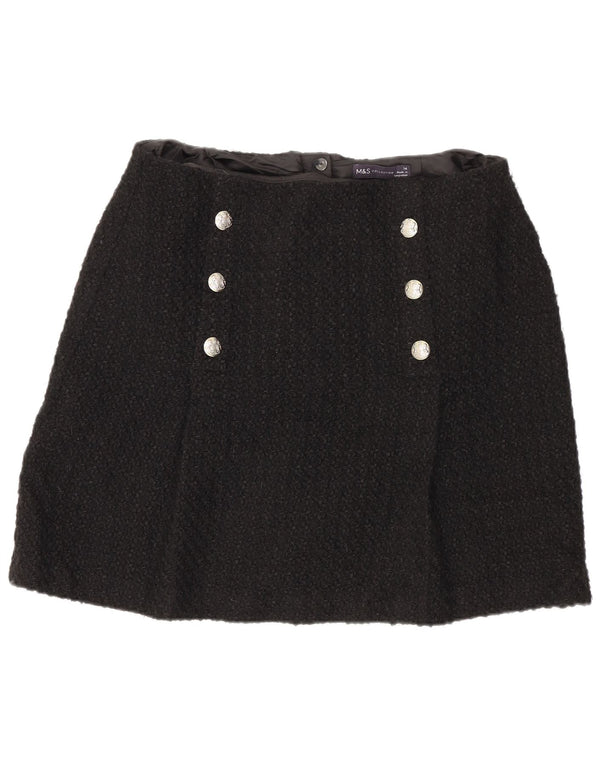 Marks & Spencer Γυναικεία Μίνι Φούστα UK 14 Medium W32 Μαύρο Ακρυλικό