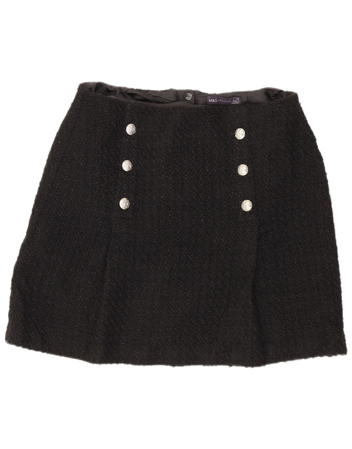 Marks & Spencer Γυναικεία Μίνι Φούστα UK 14 Medium W32 Μαύρο Ακρυλικό
