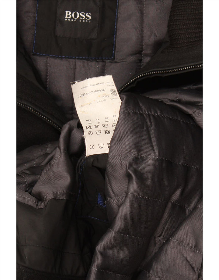 Ανδρικό πανωφόρι Hugo Boss EU 48 μεσαίο μαύρο μαλλί