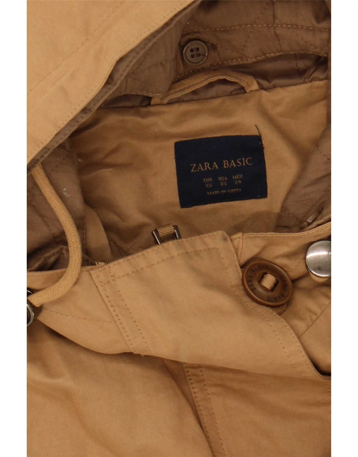 Zara Γυναικείο μπουφάν Parka με κουκούλα UK 6 XS Beige Polyester