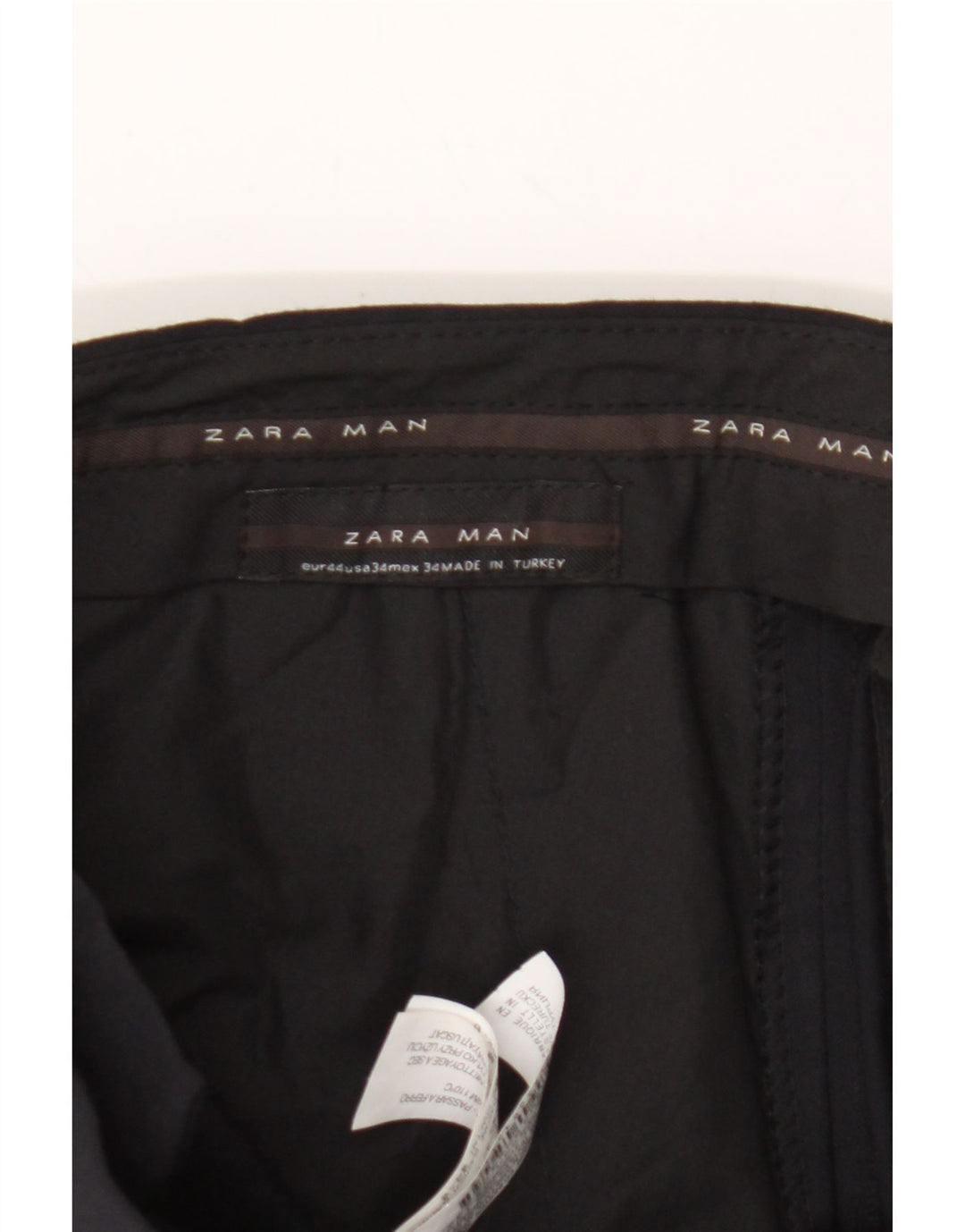ZARA Mens Straight Suit Trousers W34 L30 Navy Blue Polyester Vintage Zara and Second-Hand Zara from Messina Hembry 