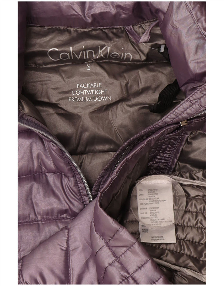 Calvin Klein Γυναικείο μπουφάν με κουκούλα UK 10 Small Purple Polyester