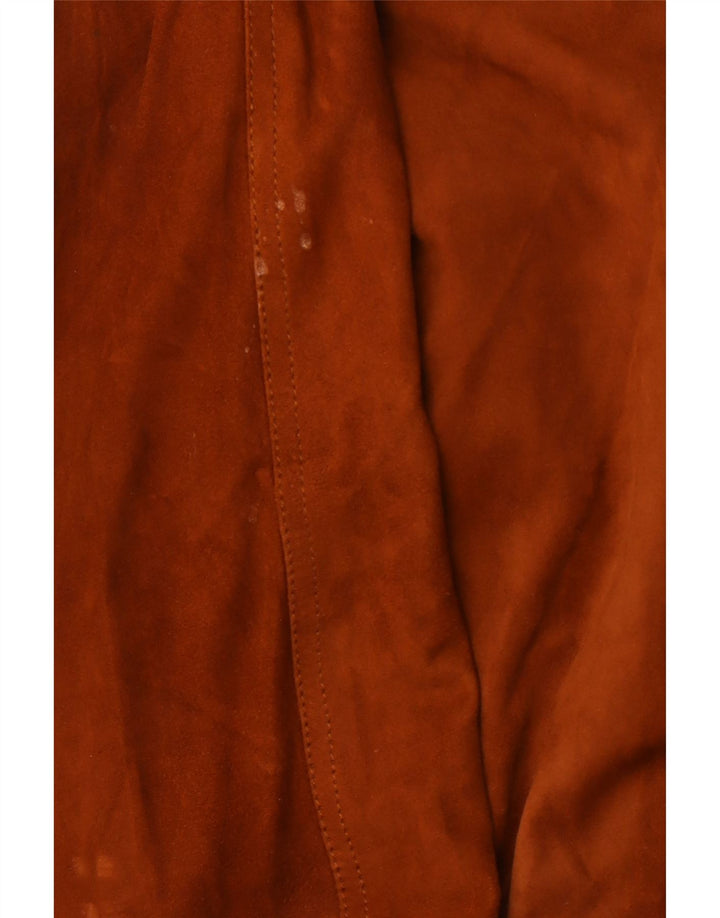 VINTAGE Ανδρικό Suede Bomber Jacket IT 52 XL Καφέ Δερμάτινο