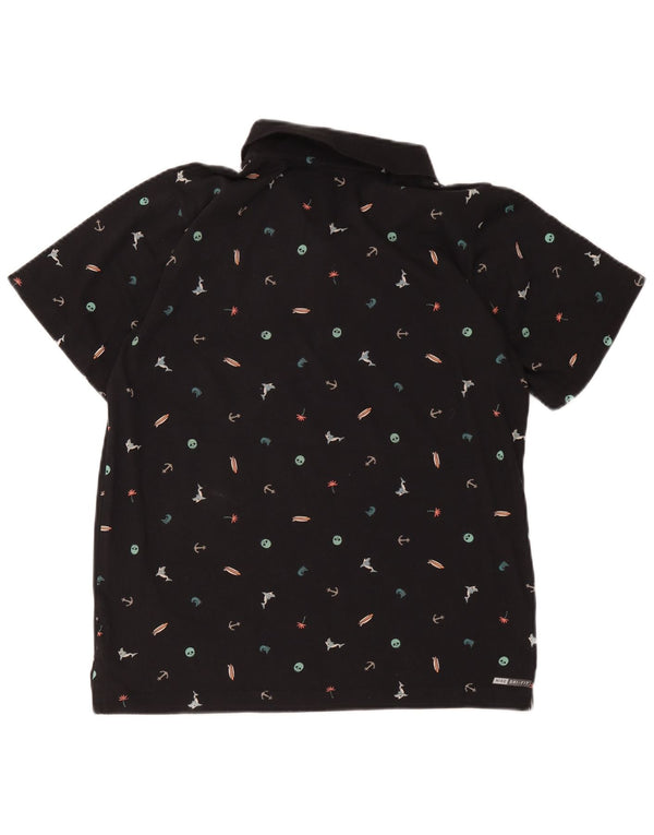 Hurley Boys Dri Fit Abstract μοτίβο μπλουζάκι πόλο 13-14 ετών XL μαύρο