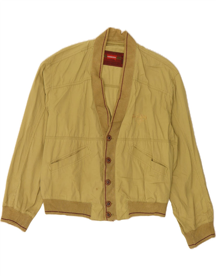 CARRERA Mens Loose Fit Bomber Jacket UK 36 Small Yellow Polyester Vintage Carrera and Second-Hand Carrera from Messina Hembry 