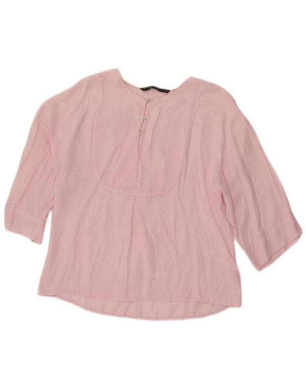 Zara Γυναικεία Μπλούζα Oversized 3/4 μανίκια Τοπ UK 6 XS Ροζ