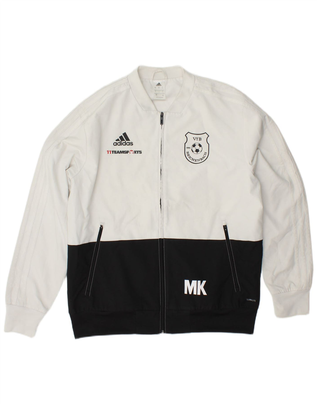 ADIDAS Ανδρική φόρμα φόρμας γραφικών Top Jacket Large White Colourblock Polyester