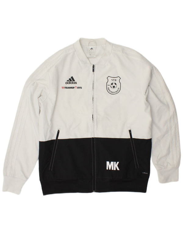 ADIDAS Ανδρική φόρμα φόρμας γραφικών Top Jacket Large White Colourblock Polyester