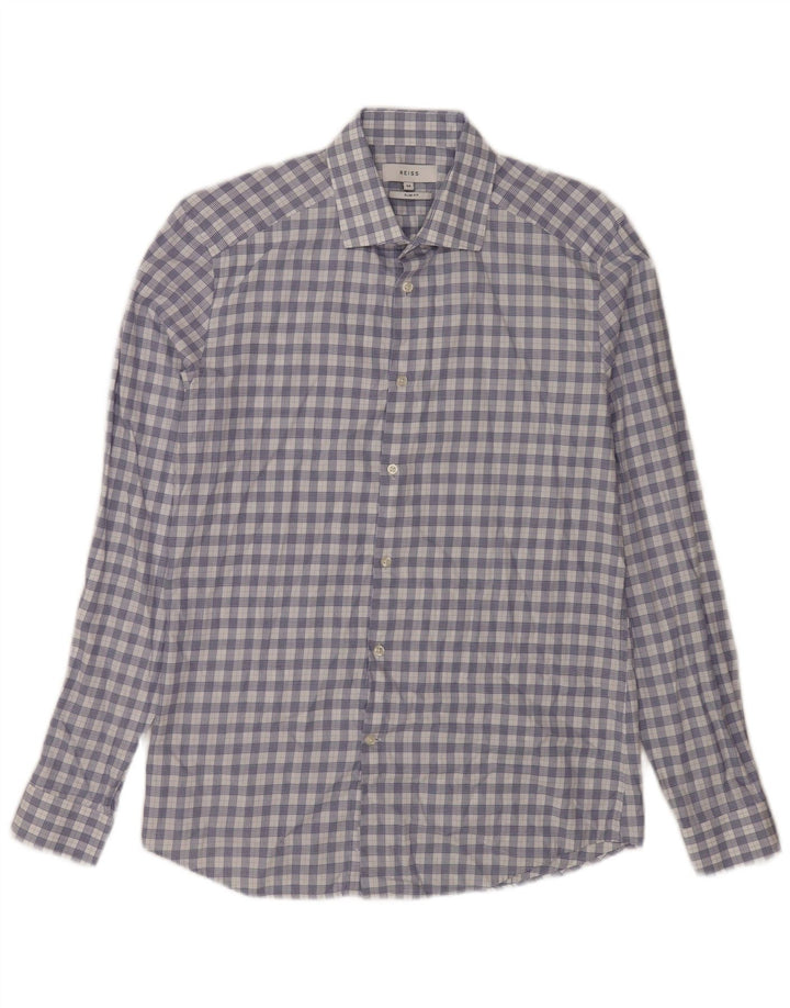Ανδρικό πουκάμισο Reiss Slim Fit Medium Blue Check Cotton