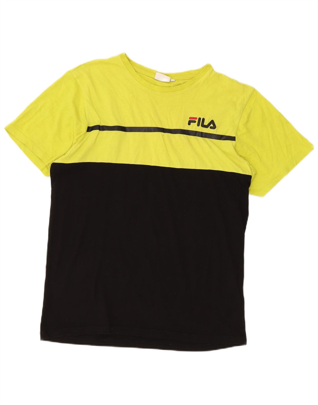 Ανδρικό γραφικό T-Shirt FILA Top XL Μαύρο Colourblock Βαμβακερό