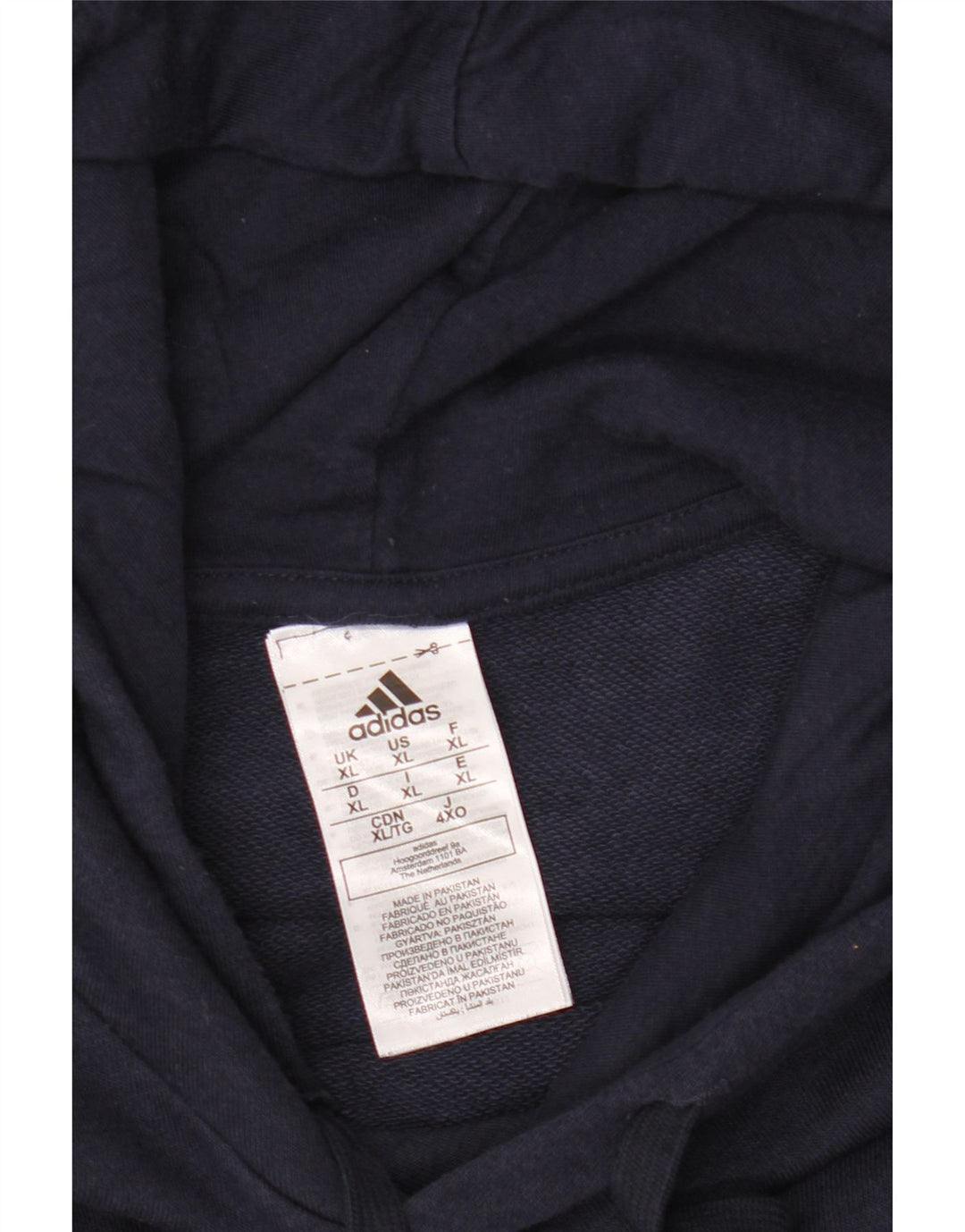 Adidas Ανδρικό Hoodie Jumper XL Navy Blue Cotton