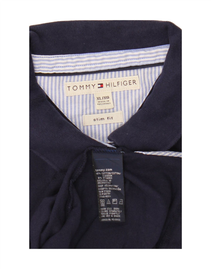 TOMMY HILFIGER Γυναικείο μπλουζάκι πόλο UK 18 XL Navy Blue βαμβακερό