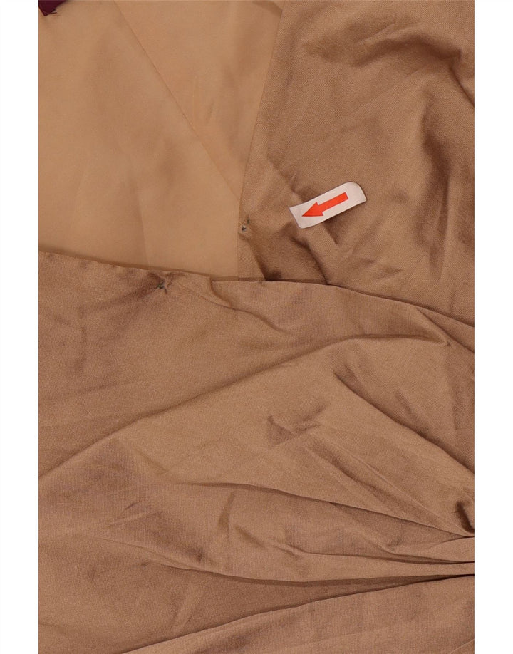 Πρωτοεμφανιζόμενο γυναικείο αμάνικο φόρεμα με βολάν μπροστά με θήκη UK 18 XL καφέ πολυεστέρας