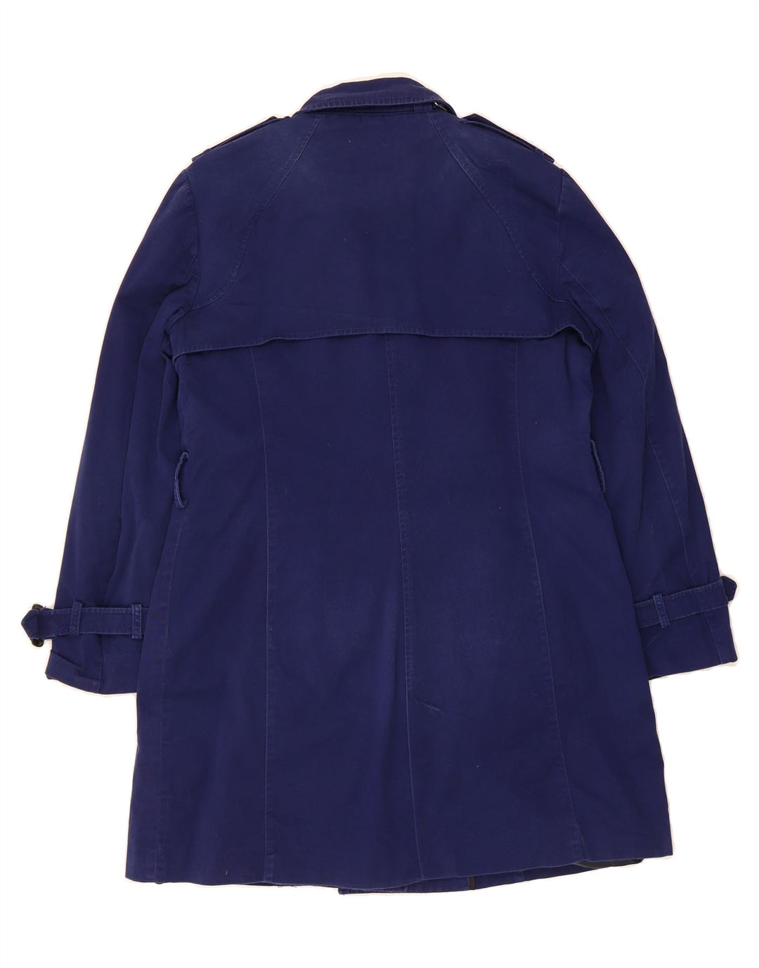 ZARA Womens Double Breasted Trench Coat UK 16 Large Blue Cotton Vintage Zara and Second-Hand Zara from Messina Hembry 