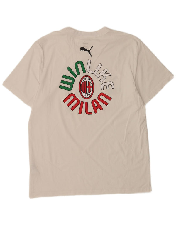 Γραφικό T-Shirt Puma Mens AC Milan Top μεγάλο λευκό βαμβακερό