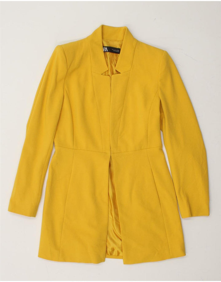 ZARA Γυναικείο Open Blazer Jacket UK 10 Small Yellow