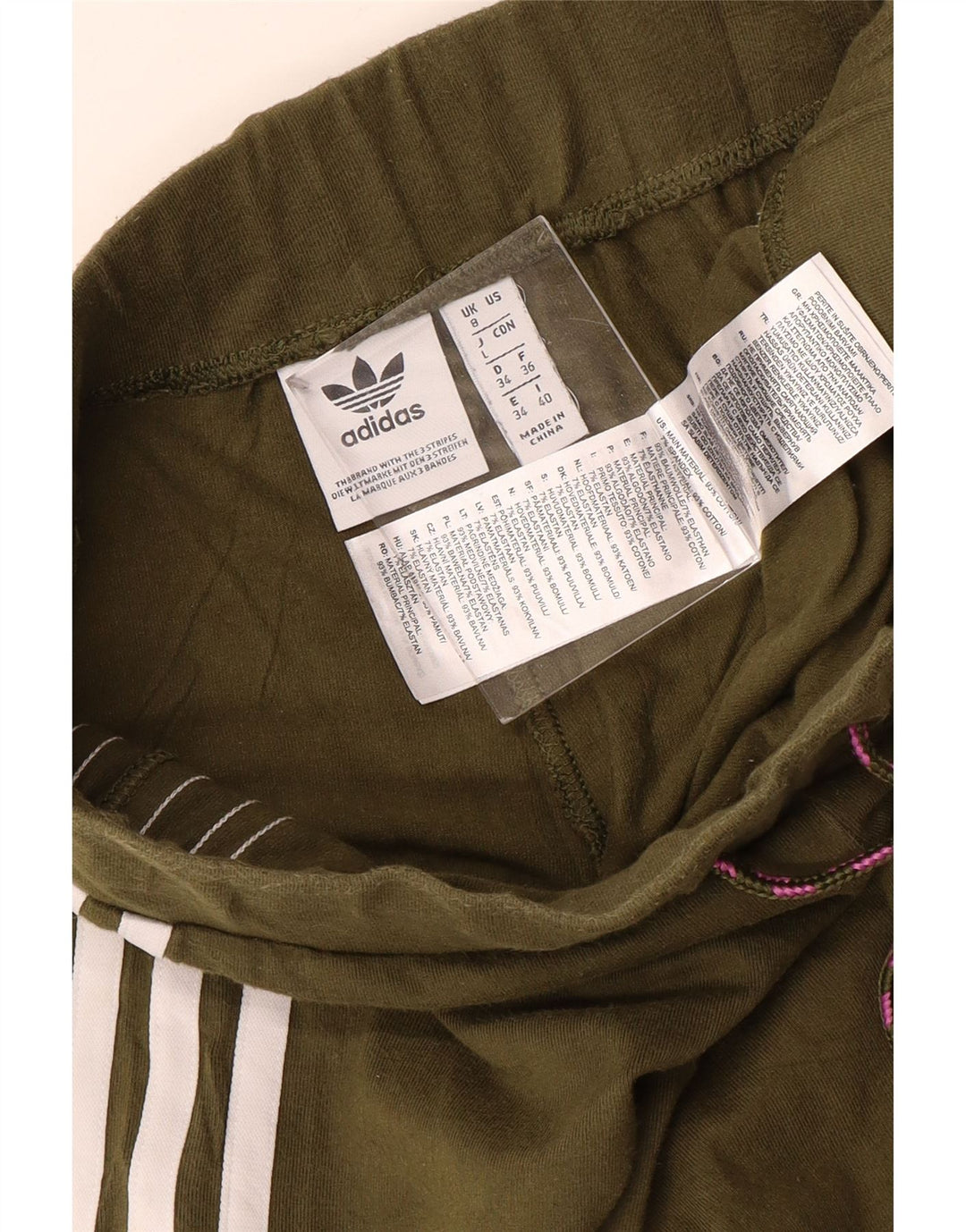 Adidas Γυναικείο Κολάν UK 8 Μικρό Χακί Βαμβακερό