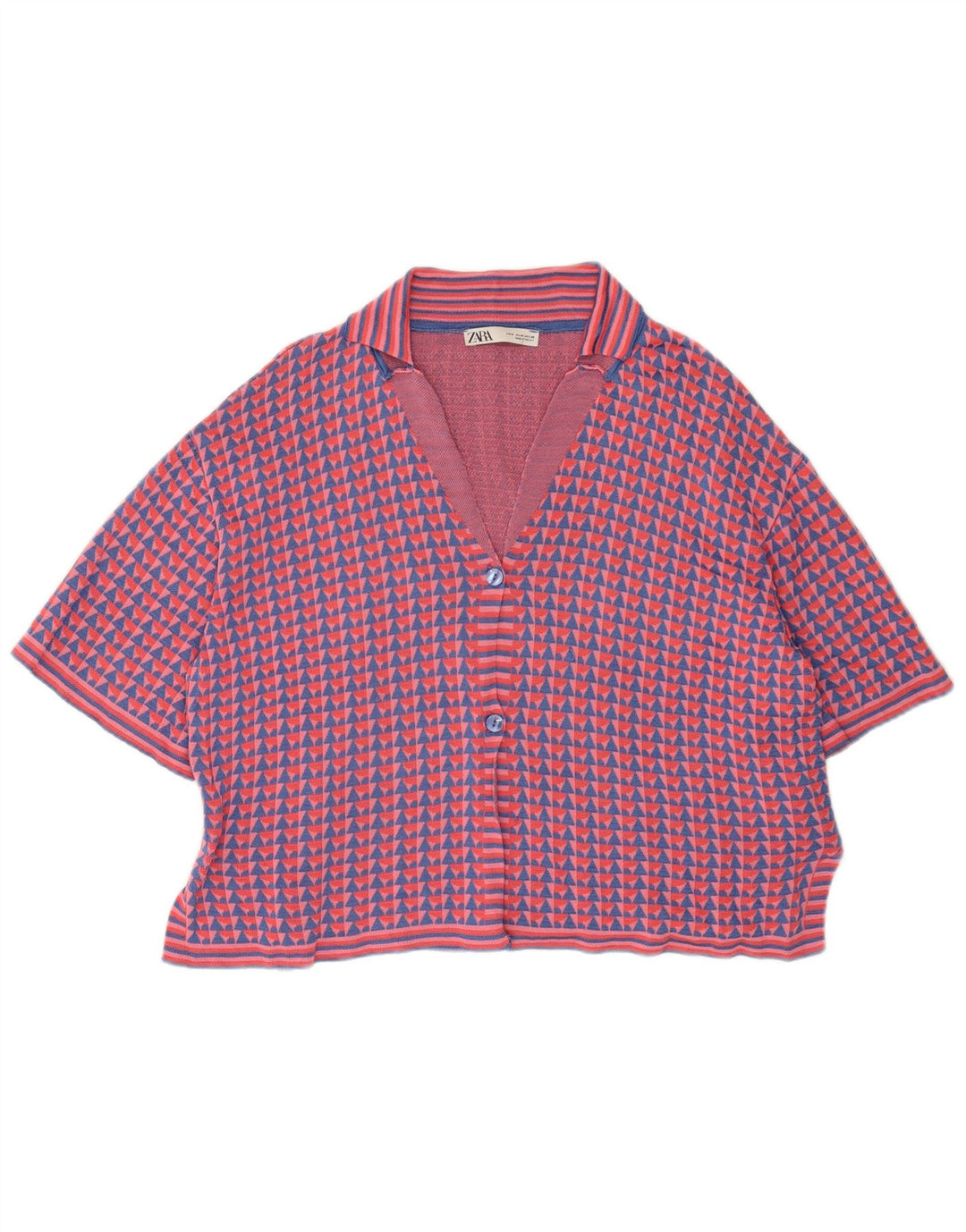 Zara Γυναικείο Ζακέτα με κοντό μανίκι UK 14 Medium πολύχρωμο