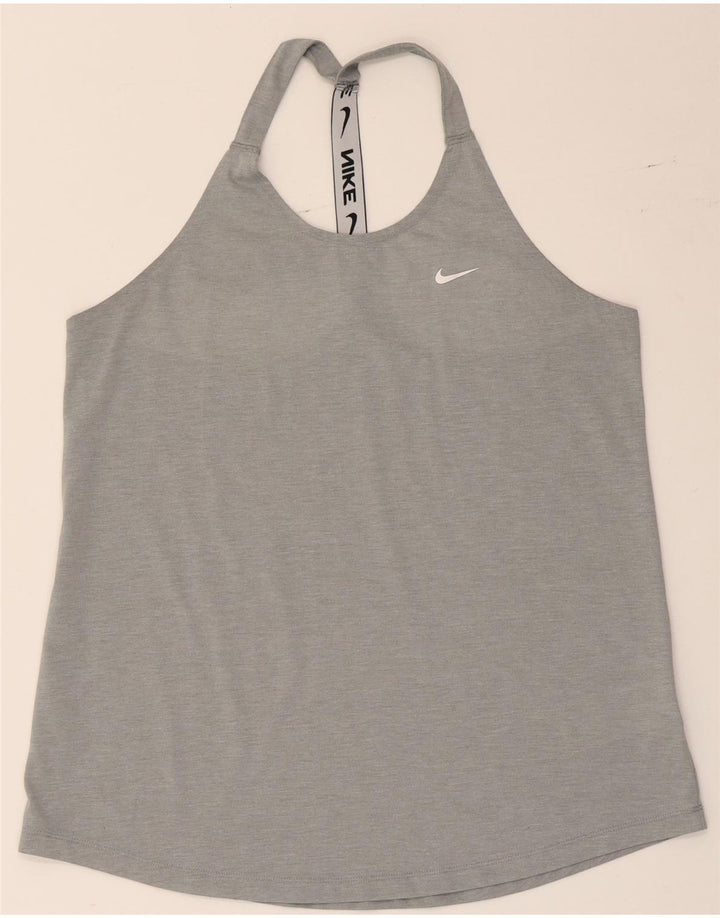 Γυναικείο γραφικό γιλέκο Nike Dri Fit Top UK 14 Large Grey Polyester